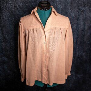 Vintage Ellen Tracy 100% Wool Blouse | Lightweight Button Down | Size 7/8